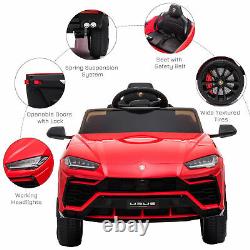 HOMCOM 12V Kids Electric Ride On Car Toy with Remote Control Music Lights Red