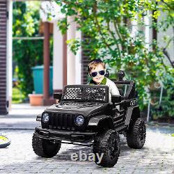 HOMCOM 12V Kids Electric Ride On Car Truck Off-road Remote Control 3-6Yrs Black