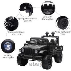 HOMCOM 12V Kids Electric Ride On Car Truck Off-road Toy With Remote Control Black