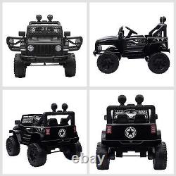 HOMCOM 12V Kids Electric Ride On Car Truck Off-road Toy With Remote Control Black