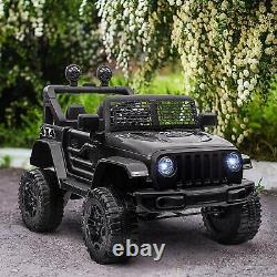 HOMCOM 12V Kids Electric Ride On Car Truck Off-road Toy With Remote Control Black