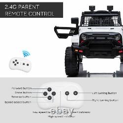 HOMCOM 12V Kids Electric Ride On Car Truck Off-road Toy with Remote Control White