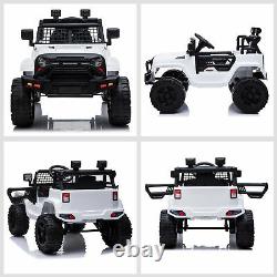 HOMCOM 12V Kids Electric Ride On Car Truck Off-road Toy with Remote Control White