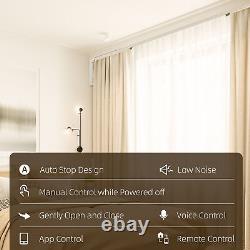 HOMCOM 1.95-3.6 Adjustable Smart Electric Curtain Track with Remote App Control