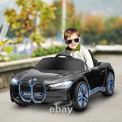 HOMCOM BMW i4 Licensed 12V Kids Electric Ride-On Car with Remote Control Black