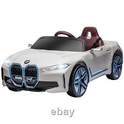 HOMCOM BMW i4 Licensed 12V Kids Electric Ride-On Car with Remote Control White