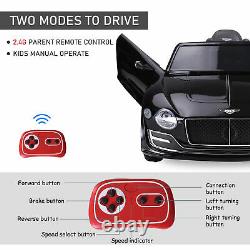 HOMCOM Electric Ride-on Car with LED Lights Music Parental Remote Control Black