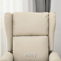 HOMCOM Electric Rise Linen Fabric Recliner Armchair Power withRemote Control Beige