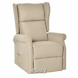 HOMCOM Electric Rise Linen Fabric Recliner Armchair Power withRemote Control Beige