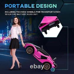 HOMCOM Lamborghini SIAN 12V Kids Electric Ride On Car Toy with Remote Control Pink