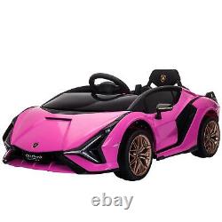 HOMCOM Lamborghini SIAN 12V Kids Electric Ride On Car Toy with Remote Control Pink