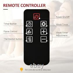 HOMCOM Wall-Mounted Electric Fireplace Remote Control & Timer Included