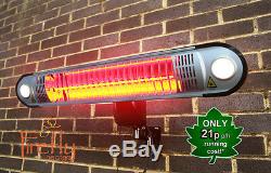 Halogen Electric Patio Heater Firefly 1.5kW Garden Outdoor Lights & Remote