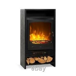 Heater Electric Fireplace Modern Fire Wood Flame Fan Classic 900-1800 W Black