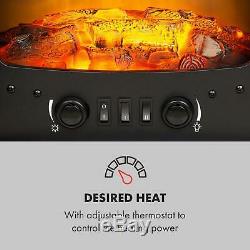 Heater Electric Fireplace Modern Fire Wood Flame Fan Classic 900-1800 W Black