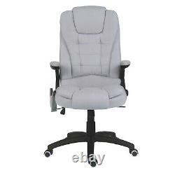 High Back Recliner Electric Massage Chair Fabric Cushion With Remote Control Grey