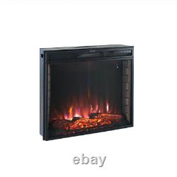 Insert/Wall Mounted Electric Fireplace LED Glass Heater Fire WIFI Remote Control