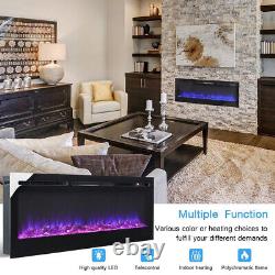Inset / Wall Mounted Electric Fire Fireplace Heater LED Flame With Remote Control