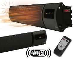 KIASA -2400W Far Infrared Heater Bar -Remote & WiFi -Wall & Ceiling Mount -IP44