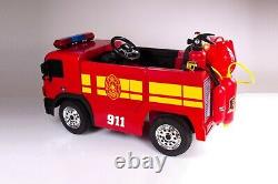 Kids 12V Battery Electric Fire Engine Ride On Children Car Remote Control