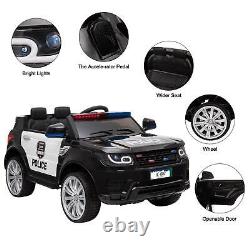 Kids Electric 12v Ride On Battery Police Suv Car With Parental Remote Control Uk