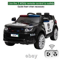 Kids Electric 12v Ride On Battery Police Suv Car With Parental Remote Control Uk