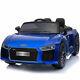 Kids Electric Ride On Car 12v Audi R8 Model & Parental Remote Control Blue