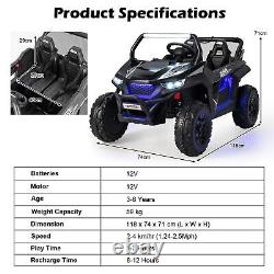 Kids Electric Ride On Car 2-Seater 12V Battery Powered UTV With Remote Control