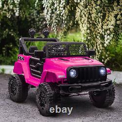 Kids Electric Ride On Car Childrens 12V Truck Off-road Remote Control Pink