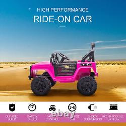 Kids Electric Ride On Car Childrens 12V Truck Off-road Remote Control Pink