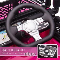 Kids Electric Ride On Car Childrens 12V Truck Off-road Remote Control Pink