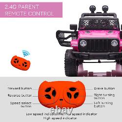 Kids Electric Ride On Car Childrens 12V Truck Off-road Remote Control Pink