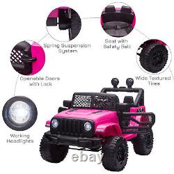 Kids Electric Ride On Car Childrens 12V Truck Off-road Remote Control Pink