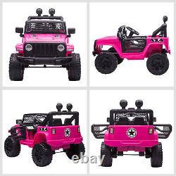 Kids Electric Ride On Car Childrens 12V Truck Off-road Remote Control Pink