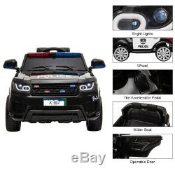 Kids Electric Ride on 12V Police SUV Car with Parental Remote Control Flashing