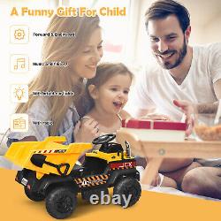 Kids Ride On Dump Truck Electric Remote Control Construction Vehicle with Music