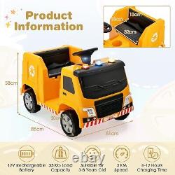 Kids Ride on Garbage Truck 12V Electric Toy Car Recycling Truck Remote Control