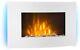 Klarstein Wall Mounted Electric Fireplace Led Flame Effect Remote Control White