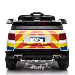 LEADZM Dual Drive 12V 7Ah Police Car with 2.4G Remote Control White