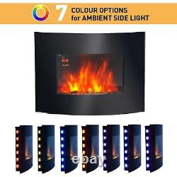 LED Backlit Fireplace Electric Wall Mounted Fire Place Heater 1800W
