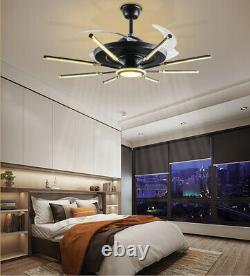 LED Ceiling Fan Light Dimmable Remote Control 60W Timing Function 6 Speed Nordic