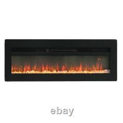 LED Fireplace Wall Recessed Insert Freestanding Electric Fire with Remote Control