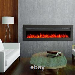 LED Fireplace Wall Recessed Insert Freestanding Electric Fire with Remote Control
