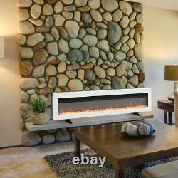 LED Flame Crystal Fire 40 in Inset Electric Fireplace Wall Mounted, Freestanding