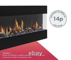LED Flame Electric Fireplace in Black with Remote Control 42