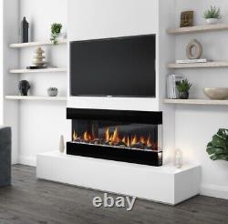 LED Flame Electric Fireplace in Black with Remote Control 50