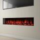 Led Flame Electric Inset Media Wall Fireplace In Black With Remote Control 60