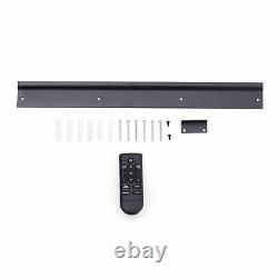 LED Flat Black Glass Electric Wall Mounted Fire Place Fireplace Heater Remote