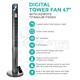 Livivo Digital Tower Fan Titanium Ultra Slim 47 Home Office Oscillation Cooling