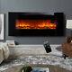 Large Wall Mounted Electric Fire Black Flat Glass With Remote Control 50 Inch Uk